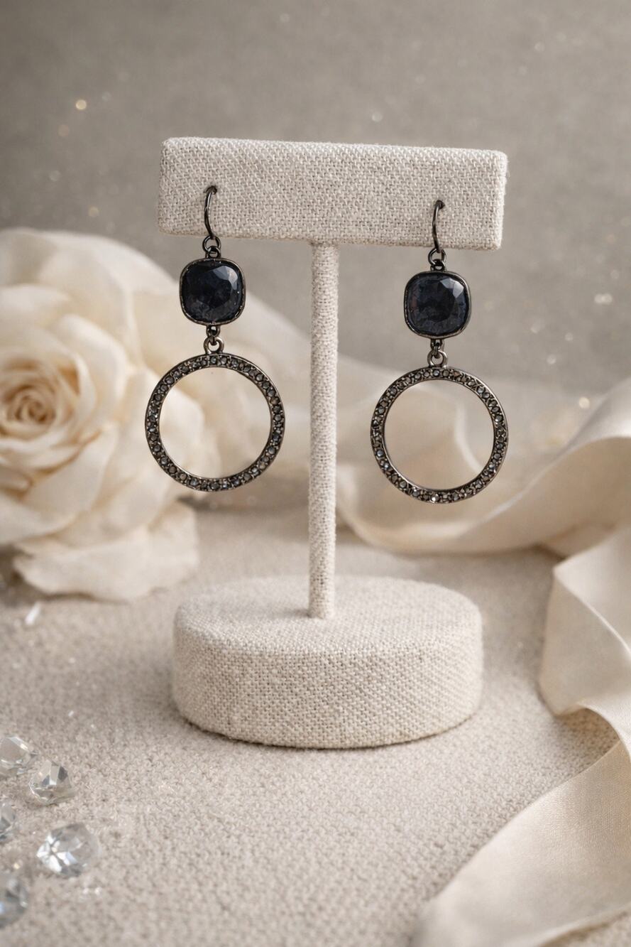 Beautiful Sterling Silver w/ Gemstone Stud Earrings